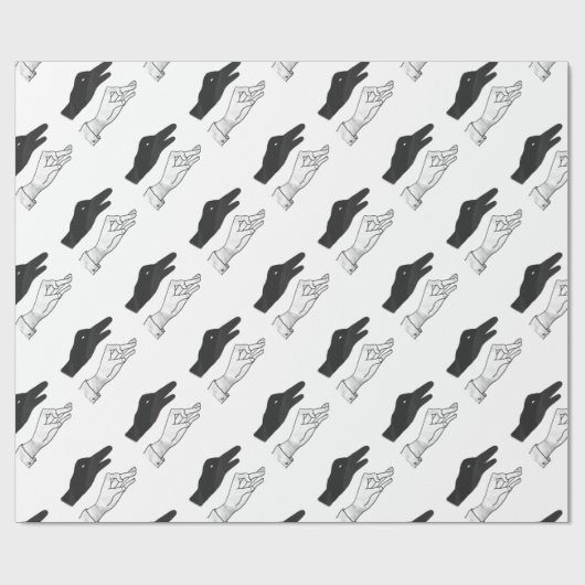 Hand-Silhouette-Duck Geschenkpapier (Flach)