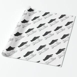 Hand-Silhouette-Duck Geschenkpapier