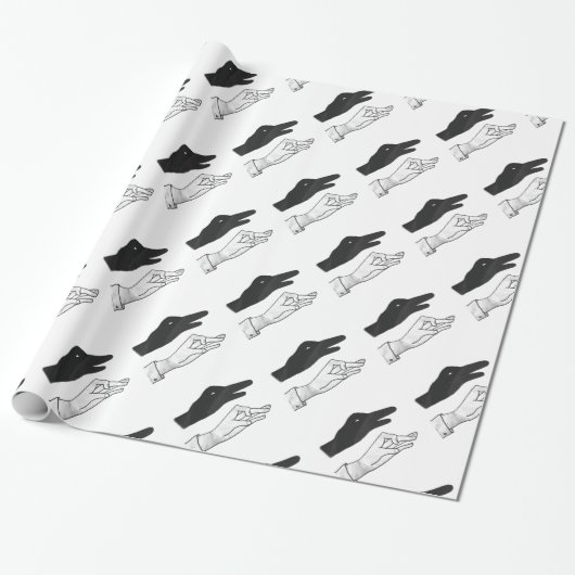 Hand-Silhouette-Duck Geschenkpapier (Ungerollt)