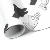 Hand-Silhouette-Duck Geschenkpapier (Rolleneckpunkt)