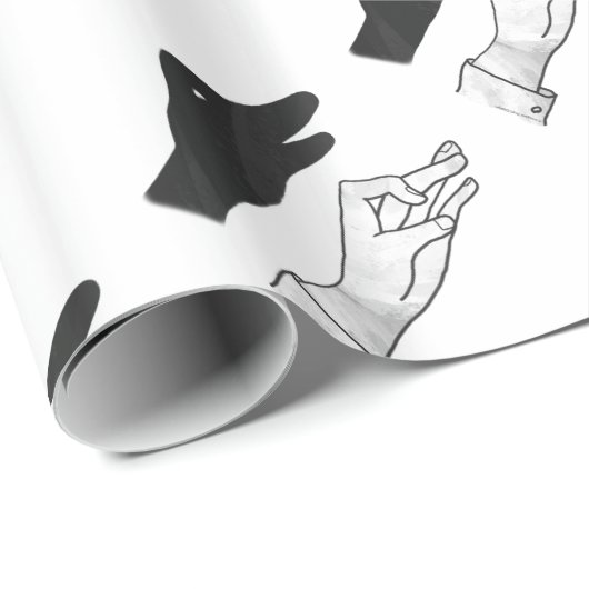 Hand-Silhouette-Duck Geschenkpapier (Rolleneckpunkt)