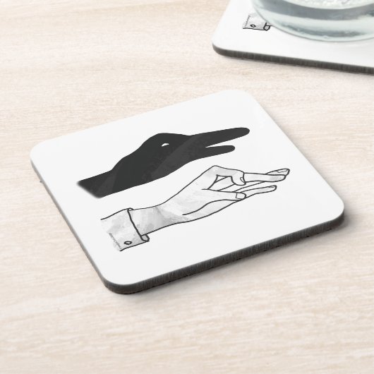 Hand-Silhouette-Duck Getränkeuntersetzer (Linke Seite)