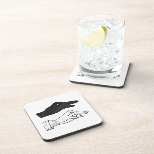 Hand-Silhouette-Duck Getränkeuntersetzer (Rechte Seite)