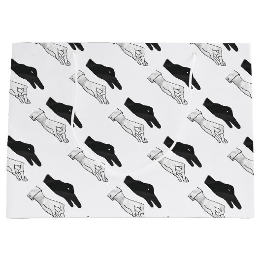 Hand-Silhouette-Duck Große Geschenktüte (Vorderseite)