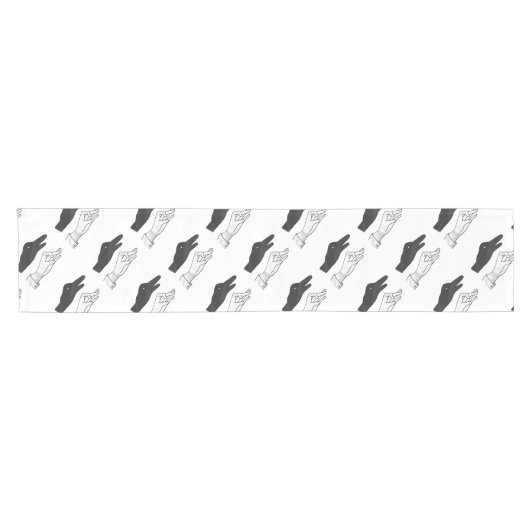 Hand-Silhouette-Duck Kurzer Tischläufer (Horizontal)