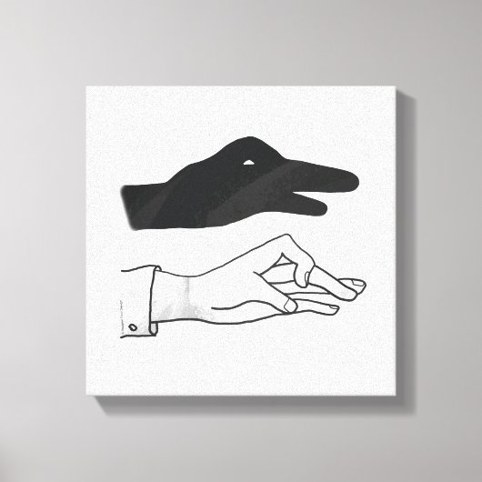 Hand-Silhouette-Duck Leinwanddruck (Vorderseite)