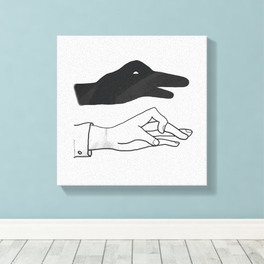 Hand-Silhouette-Duck Leinwanddruck (Insitu (Holzboden))