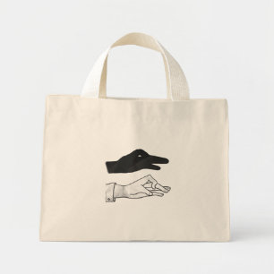 Hand-Silhouette-Duck Mini Stoffbeutel