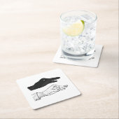 Hand-Silhouette-Duck Rechteckiger Pappuntersetzer (Vor Ort)