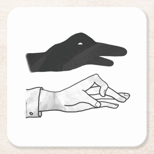 Hand-Silhouette-Duck Rechteckiger Pappuntersetzer (Vorderseite)