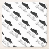 Hand-Silhouette-Duck Rechteckiger Pappuntersetzer (Vorderseite)