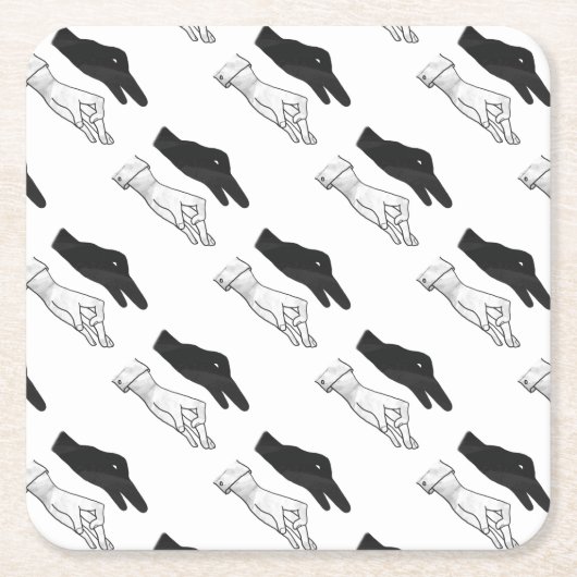 Hand-Silhouette-Duck Rechteckiger Pappuntersetzer (Vorderseite)