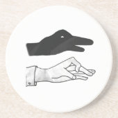 Hand-Silhouette-Duck Sandstein Untersetzer (Vorne)