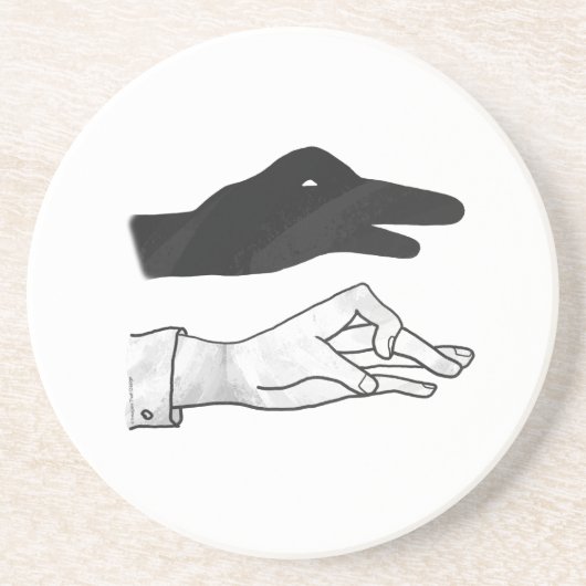 Hand-Silhouette-Duck Sandstein Untersetzer (Vorne)