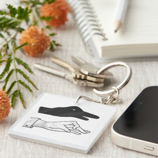 Hand-Silhouette-Duck Schlüsselanhänger (Vorderseite rechts)