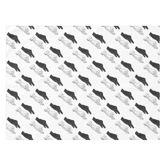 Hand-Silhouette-Duck Tischdecke (Vorderseite (Horizontal))