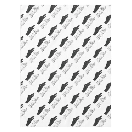 Hand-Silhouette-Duck Tischdecke (Vorderseite)