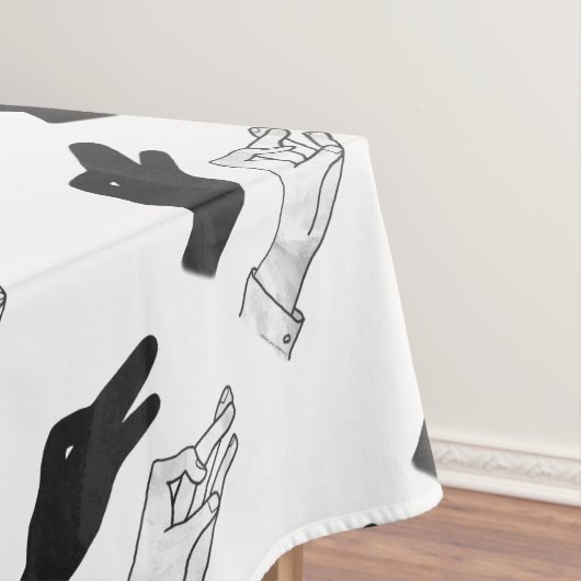 Hand-Silhouette-Duck Tischdecke (Beispiel)