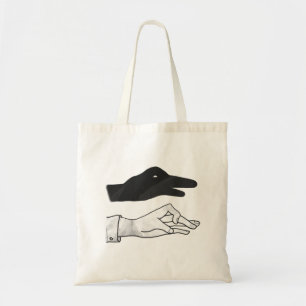 Hand-Silhouette-Duck Tragetasche