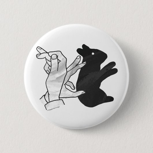 Hand-Silhouette-Hase Button (Vorderseite)