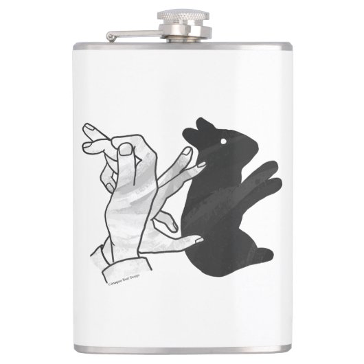 Hand-Silhouette-Hase Flachmann (Vorderseite)