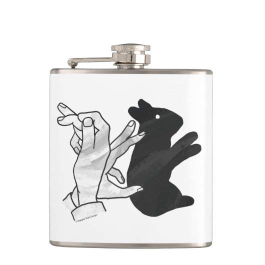 Hand-Silhouette-Hase Flachmann (Vorderseite)