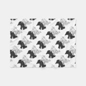 Hand-Silhouette-Hase Fleecedecke (Vorderseite (Horizontal))