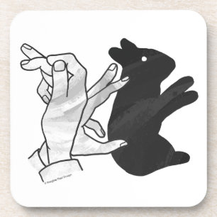 Hand-Silhouette-Hase Getränkeuntersetzer