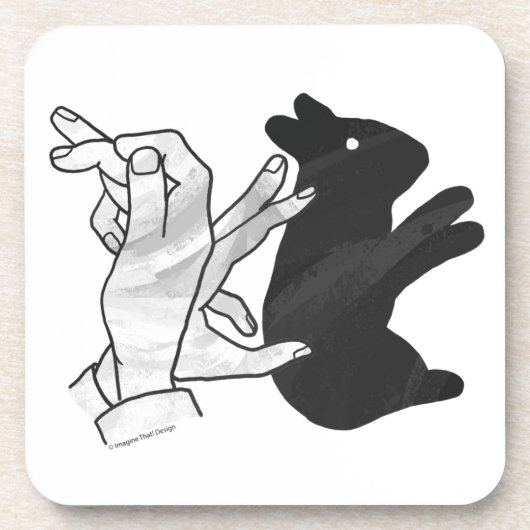 Hand-Silhouette-Hase Getränkeuntersetzer (Vorderseite)