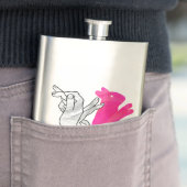 Hand-Silhouette-Hase Pink Flachmann (Beispiel)