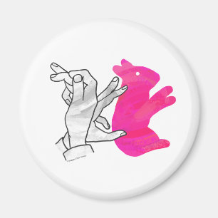 Hand-Silhouette-Hase Pink Magnet