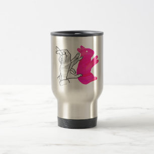 Hand-Silhouette-Hase Pink Reisebecher