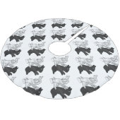 Hand-Silhouette-Hase Polyester Weihnachtsbaumdecke (Schrägansicht)