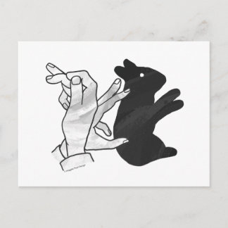 Hand-Silhouette-Hase Postkarte