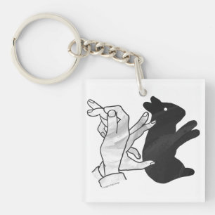 Hand-Silhouette-Hase Schlüsselanhänger