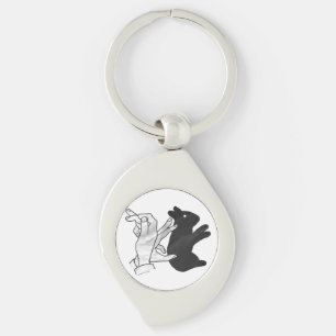 Hand-Silhouette-Hase Schlüsselanhänger