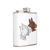 Hand Silhouette Hund Brown Flachmann (Rechts)