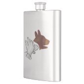 Hand Silhouette Hund Brown Flachmann (Links)