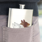 Hand Silhouette Hund Brown Flachmann (Beispiel)