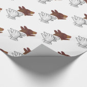 Hand Silhouette Hund Brown Geschenkpapier (Ecke)