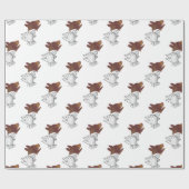 Hand Silhouette Hund Brown Geschenkpapier (Flach)