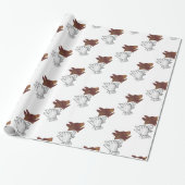 Hand Silhouette Hund Brown Geschenkpapier (Ungerollt)