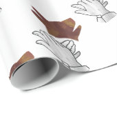 Hand Silhouette Hund Brown Geschenkpapier (Rolleneckpunkt)