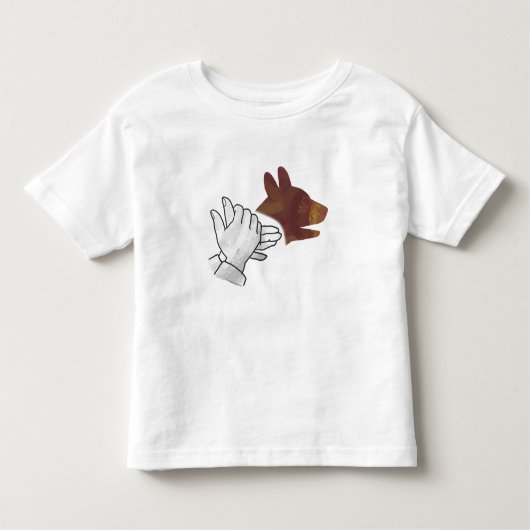 Hand Silhouette Hund Brown Kleinkind T-shirt (Vorderseite)
