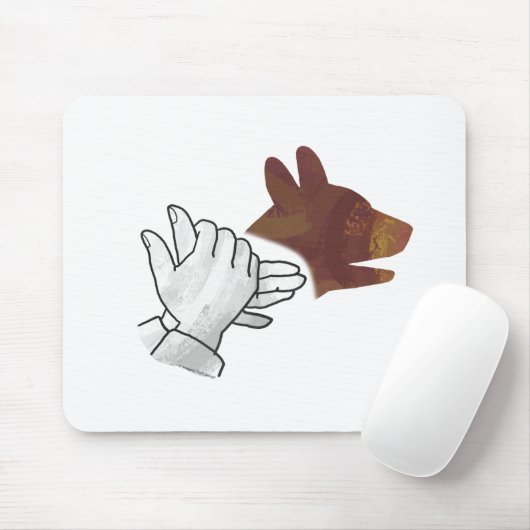 Hand Silhouette Hund Brown Mousepad (Mit Mouse)