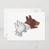 Hand Silhouette Hund Brown Postkarte (Vorne/Hinten)