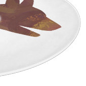 Hand Silhouette Hund Brown Schneidebrett (Ecke)