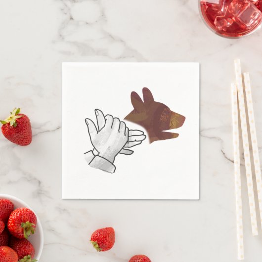 Hand Silhouette Hund Brown Serviette (Beispiel)