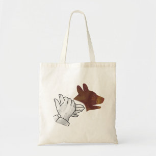 Hand Silhouette Hund Brown Tragetasche