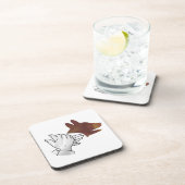 Hand Silhouette Hund Brown Untersetzer (Rechte Seite)